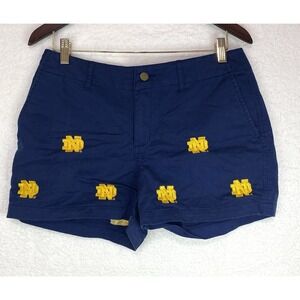 Notre‎ Dame Women Pair Of Chino Shorts Navy Blue/Gold  Size 6 Fanpants